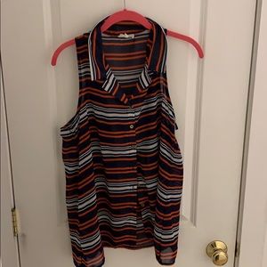 Vintage stripe sleeveless blouse